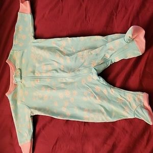 Aqua Flower footie onesie